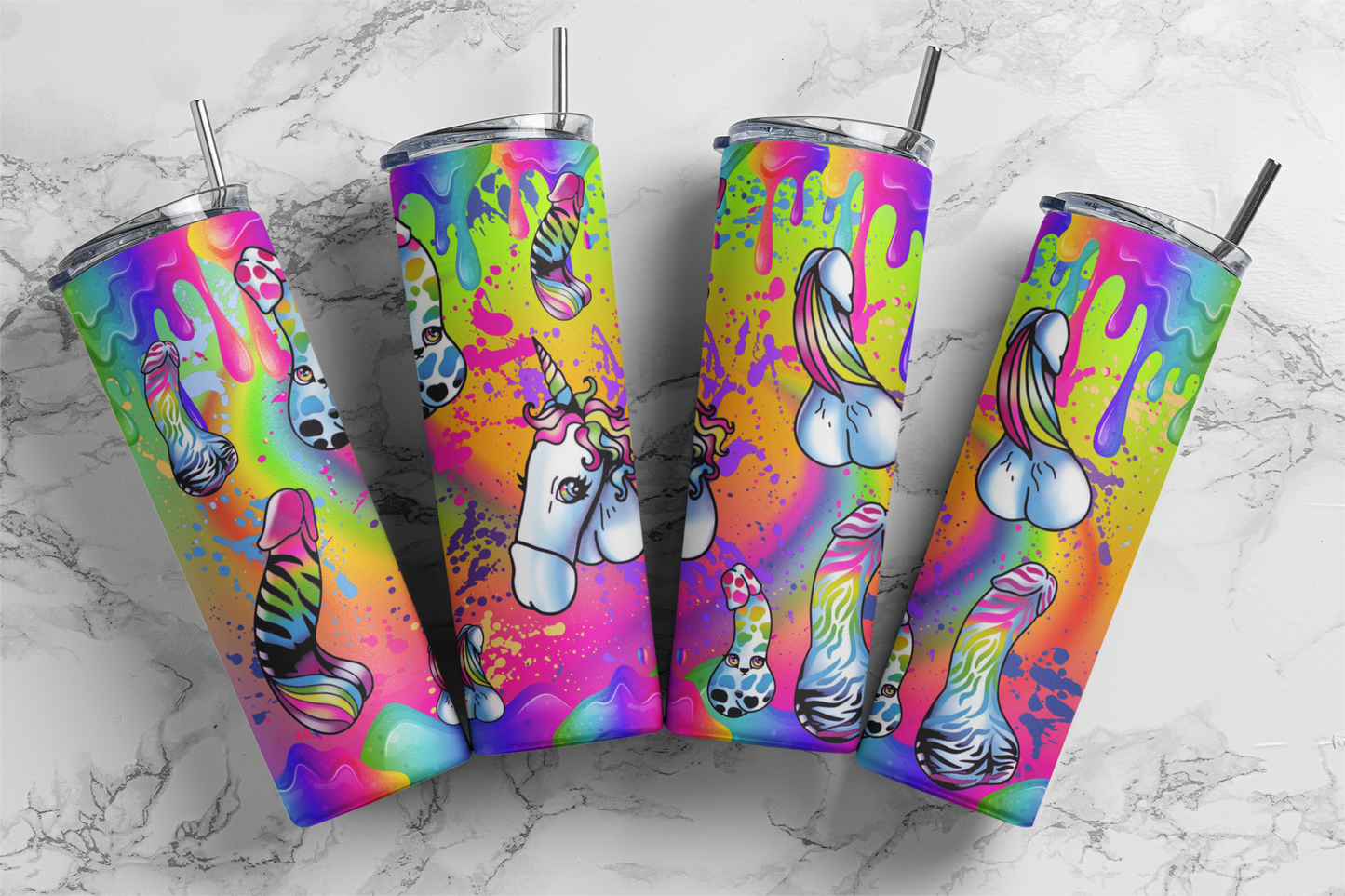 Unicorn Rainbow Penis Tumbler