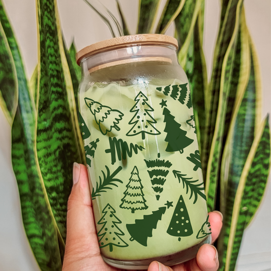 Christmas Trees Glass Cup