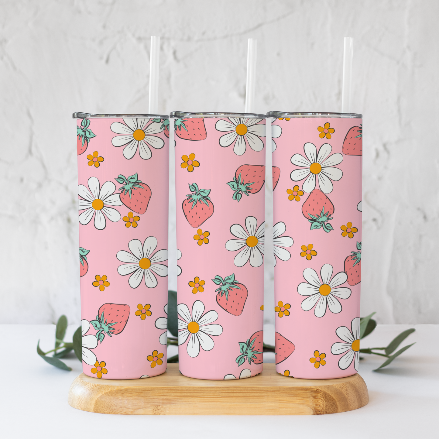 Strawberry Floral Tumbler